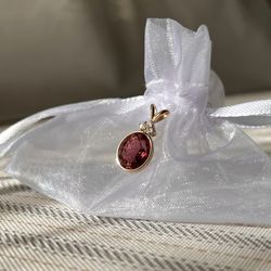 Pink Tourmaline & Diamond pendant