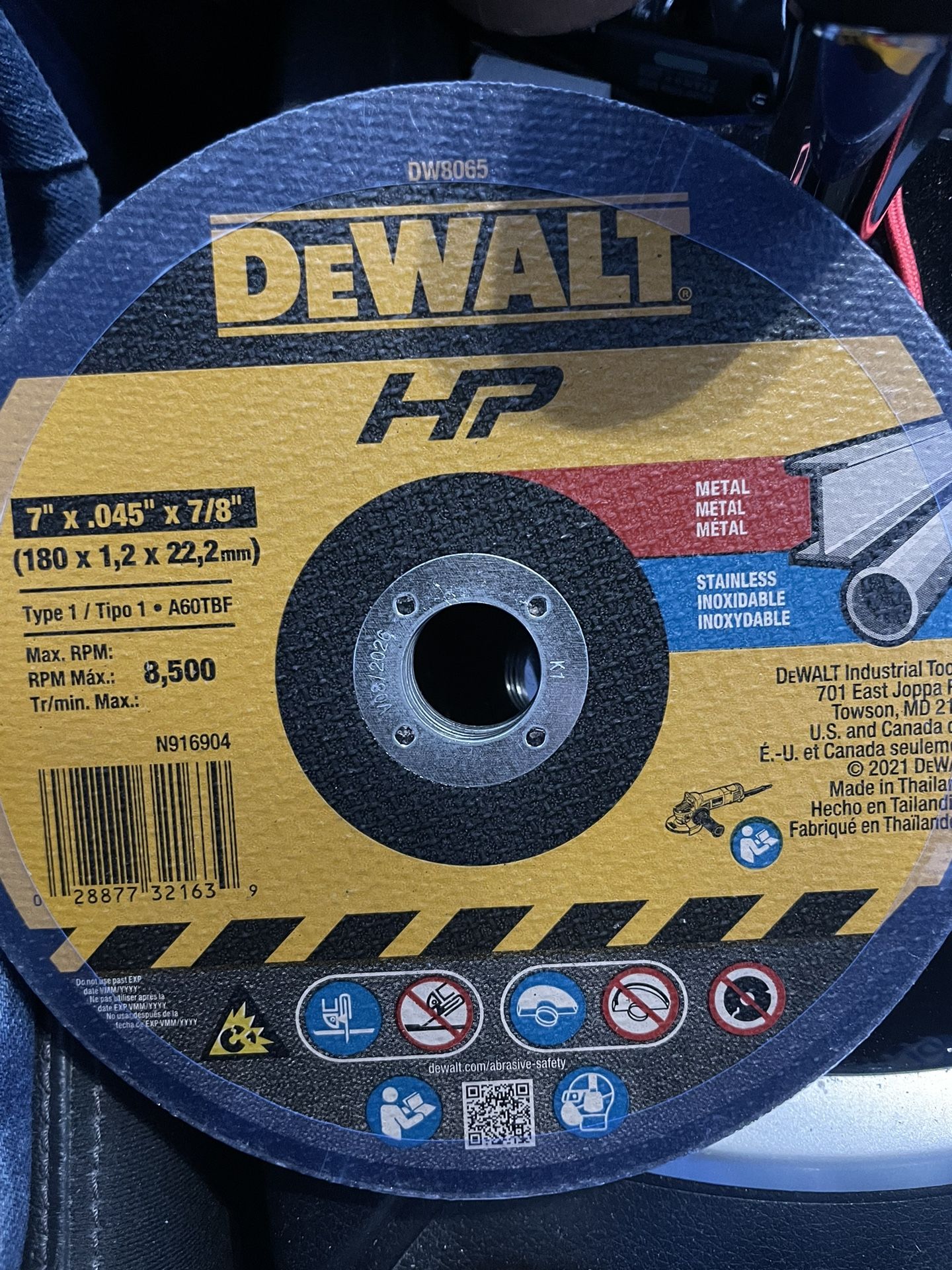 Dewalt 7” Metal Cutting Disk Blade 5ct