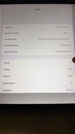 iPad Pro 11inch 128gb