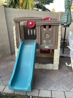 Step 2 Little Tykes climbing toy with slide.  If it’s still on Offer Up, it’s still available.