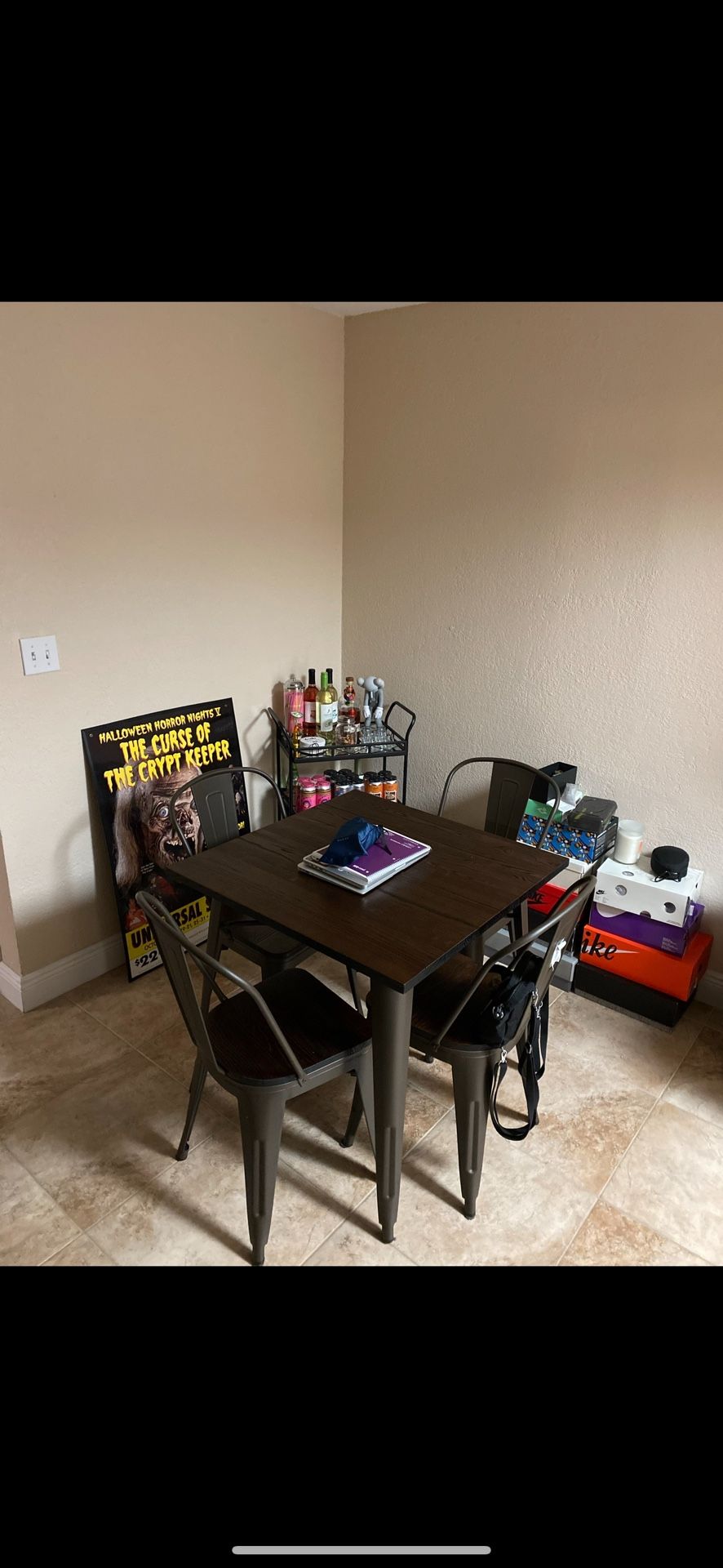 HARLOW Wood Square Dining Table Set (4 Chairs Included)