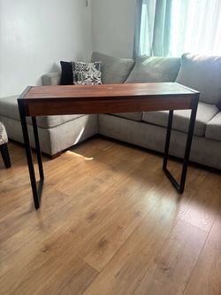 Industrial Wood and Metal Console Table
