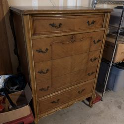 Vintage French Provincial Bedroom Set – Dresser, Desk, Bench & Side Table