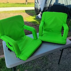 reclining stadium seat with backpack support