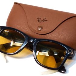 Ray-Ban Meta Wayfarer AI Smart Glasses Brown Yellow RW4006 + Case