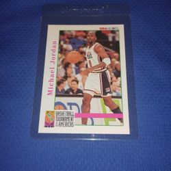 Perfect Rare Old Michael Jordan Basketball Card NBA Hopps #341 - Team USA