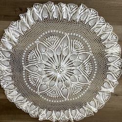 Handmade Vintage  Crocheted Round Doily