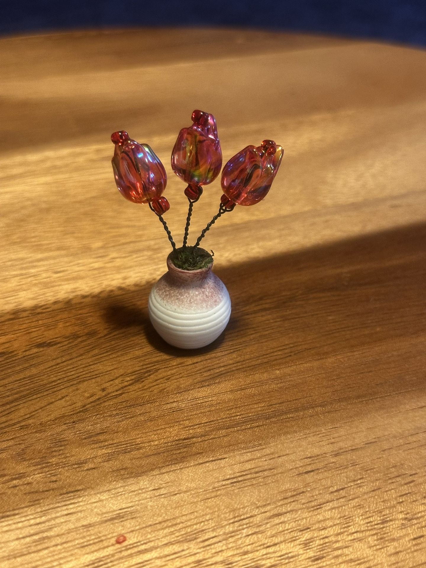 Handmade Miniature Beaded Flower In Pot