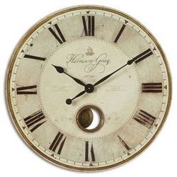 Uttermost Harrison Gray 30in Large Wall Clock w Pendulum 06033 (Brand new)