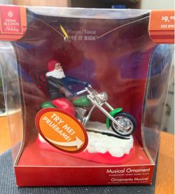 Home Accents Holiday Santa Motorcycle Musical Ornament
