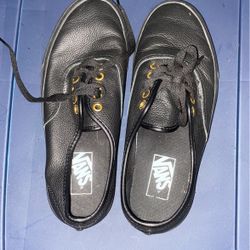 Black Leather Vans 