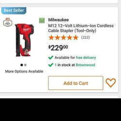 m12  milwaukee cable stapler. 