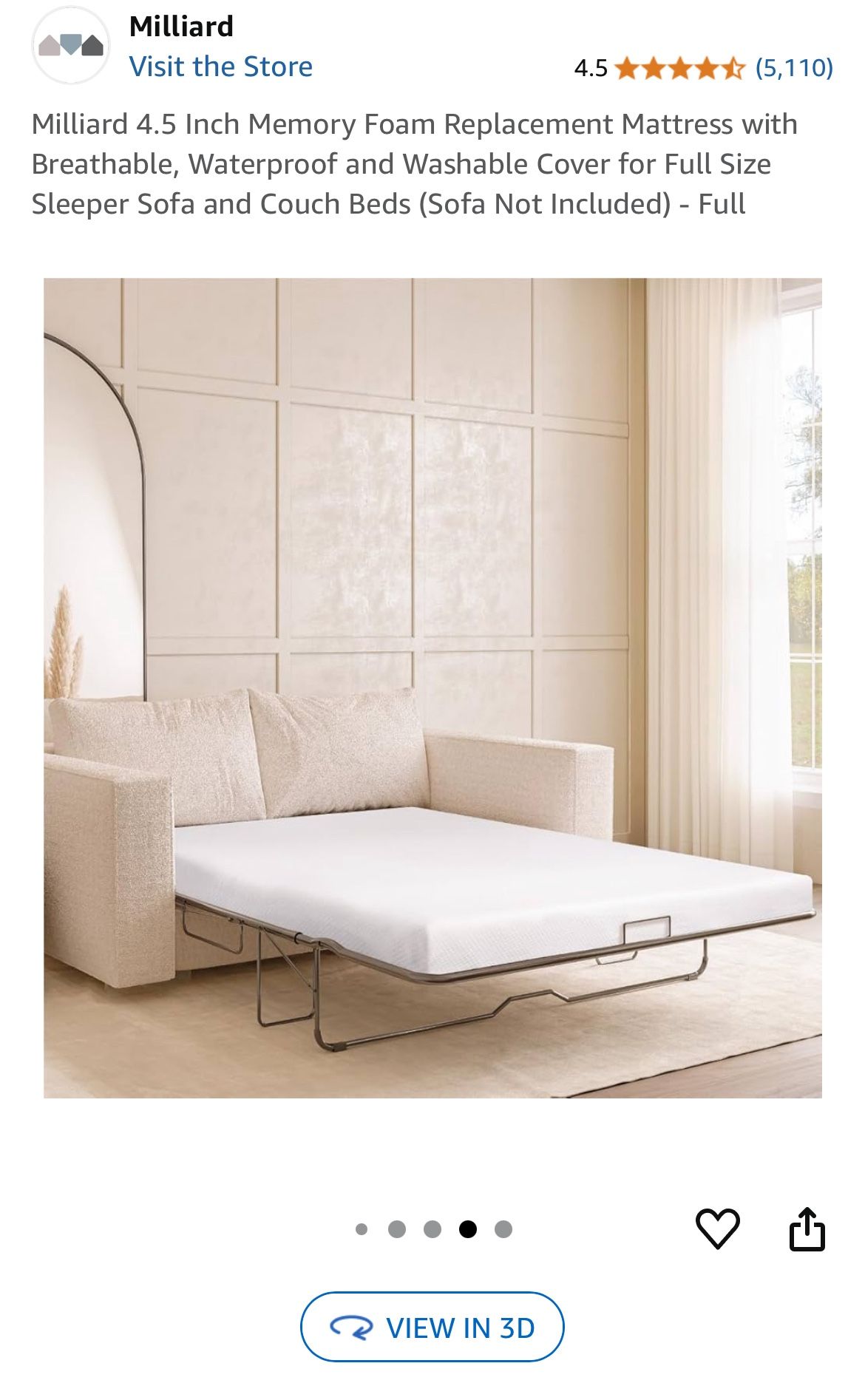 Huge Moving Sale! Full Size Memory Foam Mattress For Sleeper Sofa Or Couch