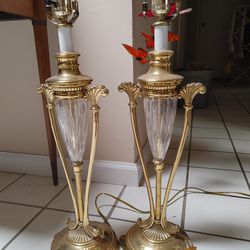 Brass & Glass Vintage Lamps