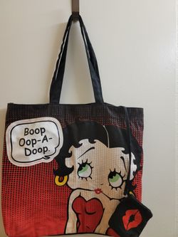 Betty boop canvas tote bag wth coin pouch