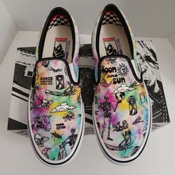 Size 9 Vans Men's Authentic Shroom Doom Skate Slip-On Shoes