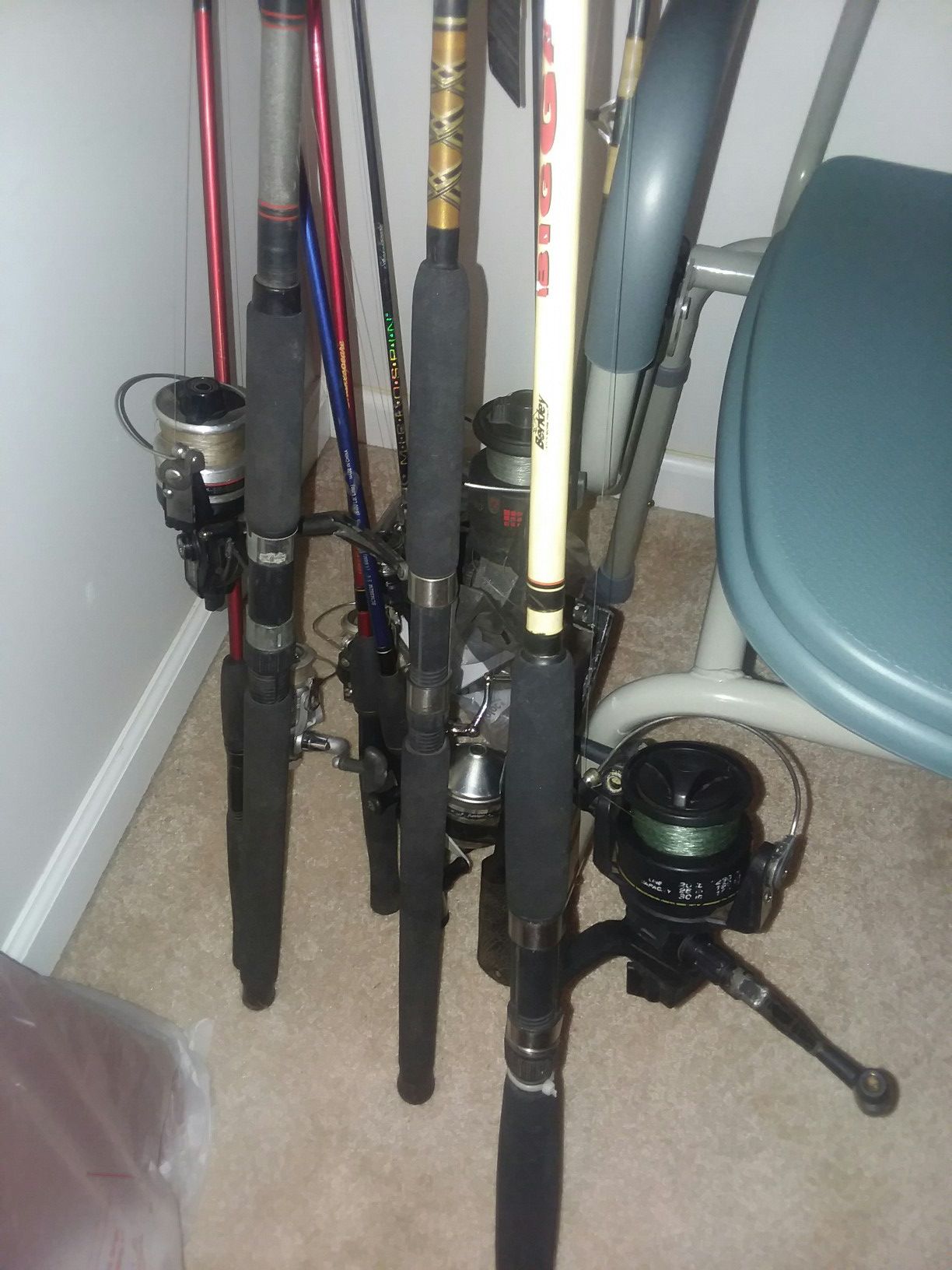 Assorted fishing poles 1 price
