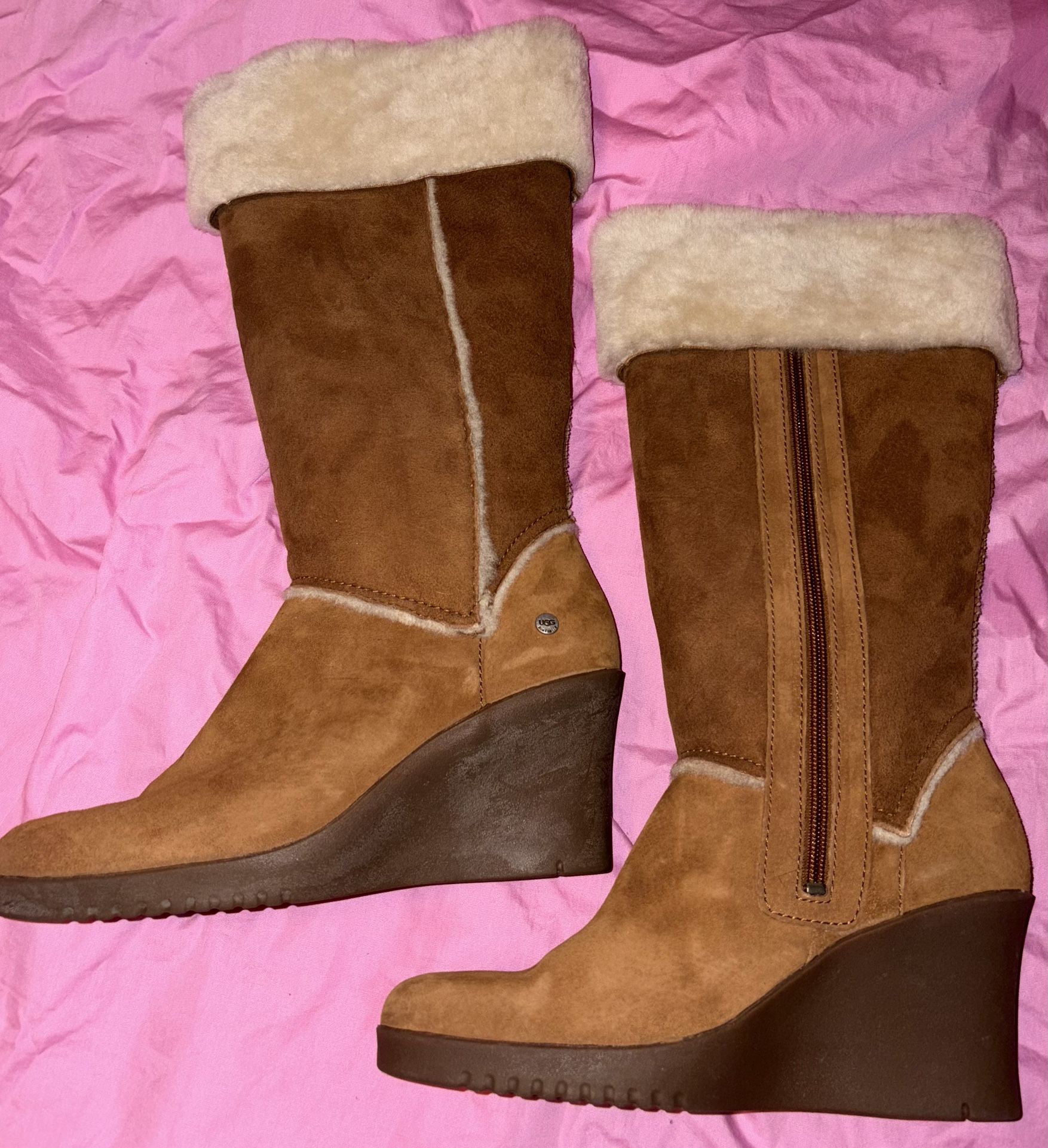 Ugg Vintage Sandra Chestnut Boots Size 9
