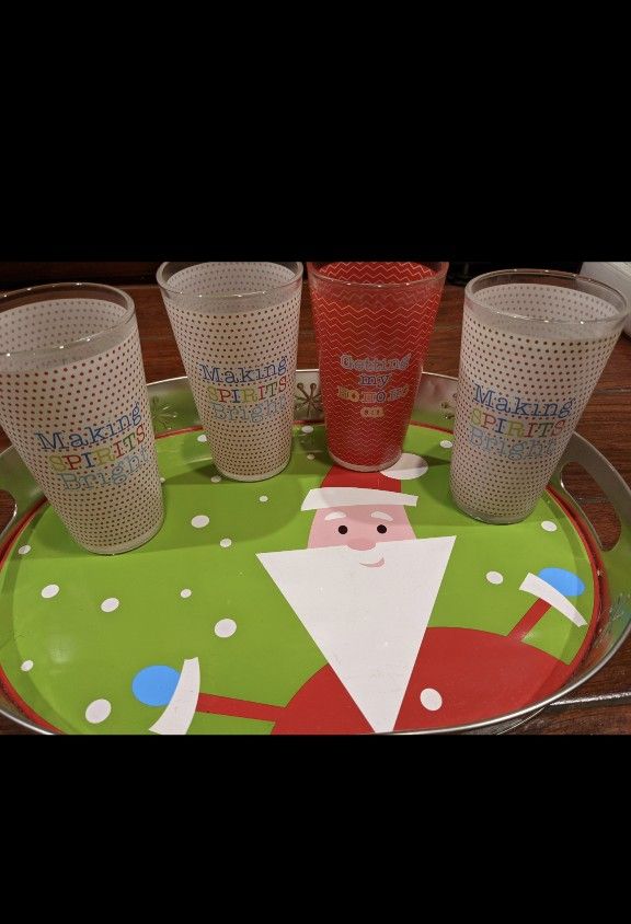 New Christmas Decorations Glasses $1 Each