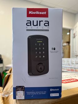 Kwikset Aura Reach Matter + Bluetooth Smart Home Compatible Matte Black Smart Bluetooth Keypad