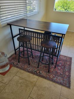 Bar Stool Dining Set/ Kitchen Island with Shelves