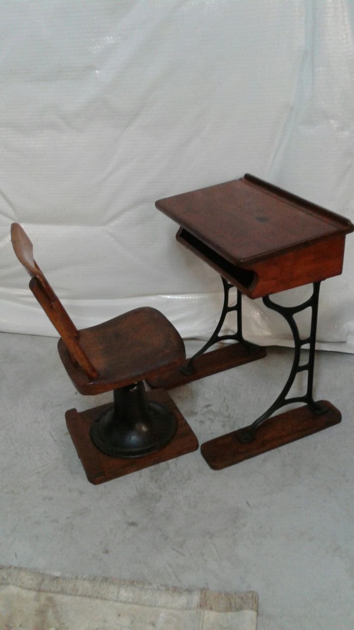 Unusual small size antique child's school desk