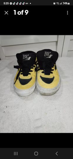 Vans Half Cab Bruce Lee Men 6 Yellow Black and White 