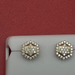 ✨ Moissanite Cluster Stud Earrings | Solid 925 Silver | 1.00 CTW