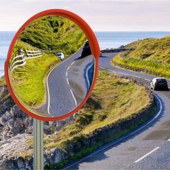 “ NEW”24”security /safety Mirror(Angled Curved) Pole Mount( Adjustable  Outdoor/Indoor Spot)