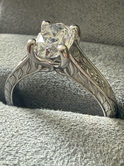 Antique Floral Solitaire Engagement Ring