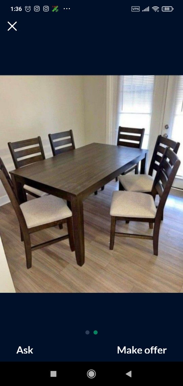 ROKANNE 7 PIECES DINING ROOM SET By ASHLEY