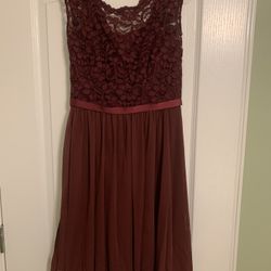 Short Maroon Dress Size 4
