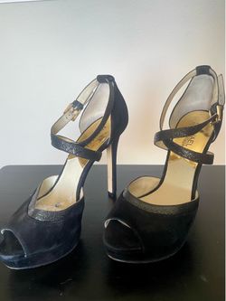 Michael Kors Women’s Black Open Toe Strappy Stiletto Heels Buckle US 8