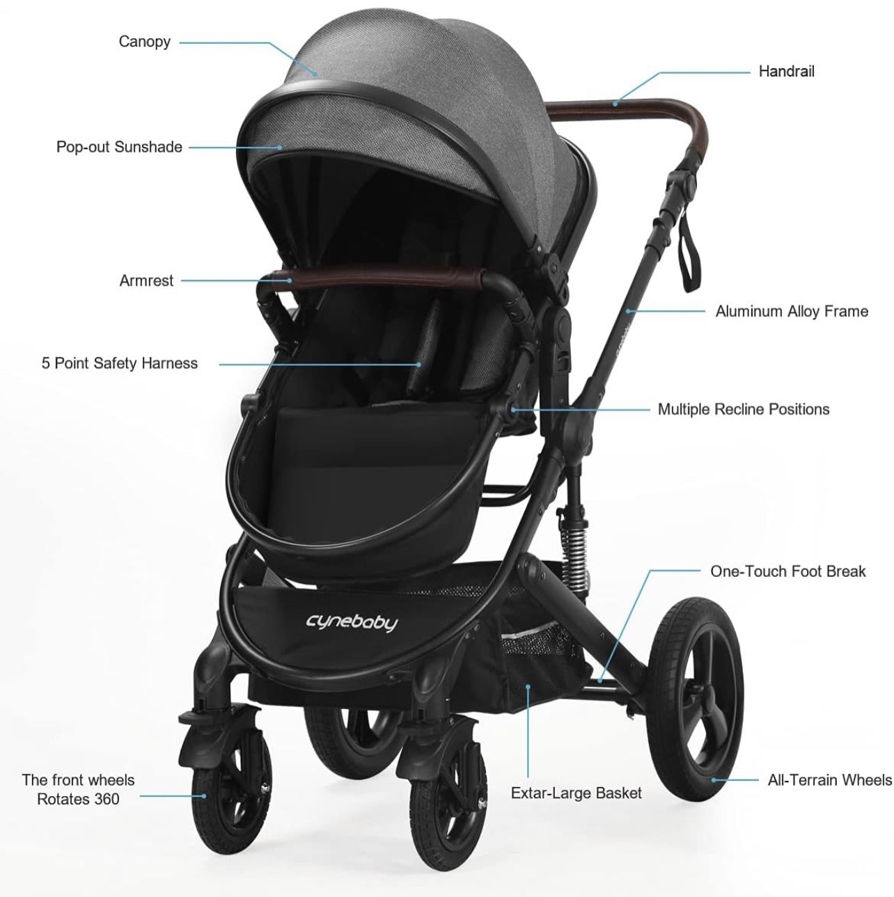 Infant Toddler Cynebaby Stroller Car Seat Newborn Infant Toddler