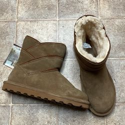 Bearpaw Suede Leather Women's  Boots, Hickory , Size 8 NARROW -NEW