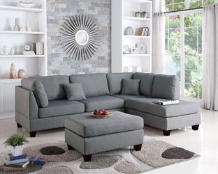 Sofa sectional with reversible chase.