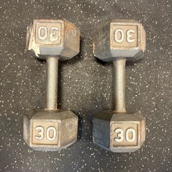 30 Pound Hex Dumbbells Pair
