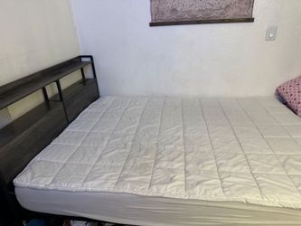 Bed Frame with Bookcase Headboard and mattress