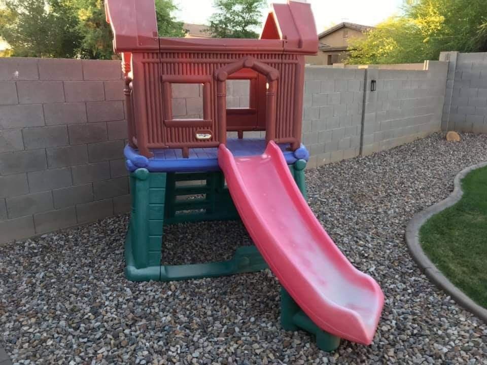little tikes timbertop treehouse cabin with slide
