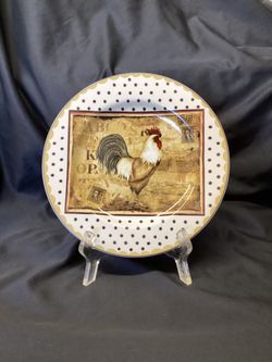 Vintage Sakura “Retro Rooster” Stoneware Plate By Kimberly Poloson