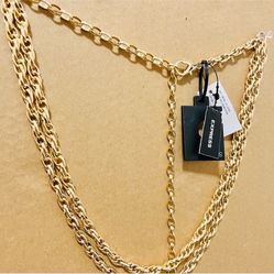 NWT Express Elegant Gold Chain Belt SZ S/M /  Chain accent belt