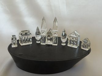 7 PIECE SWAROVSKI CRYSTAL CATHEDRAL VILLAGE