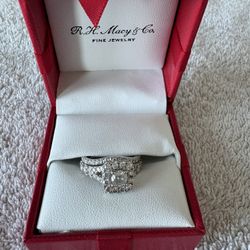Diamond Halo Bridal Set (2 Ct. T.w.) In 14K White Gold Size 7