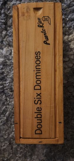 Double Six Dominoes In Wooden Box ( Puerto Rico)