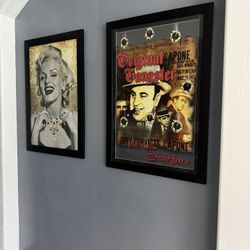 4 Movie theater Posters With black Frames 