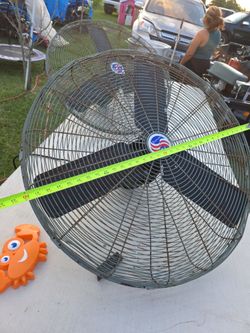 Shop fan with wall bracket