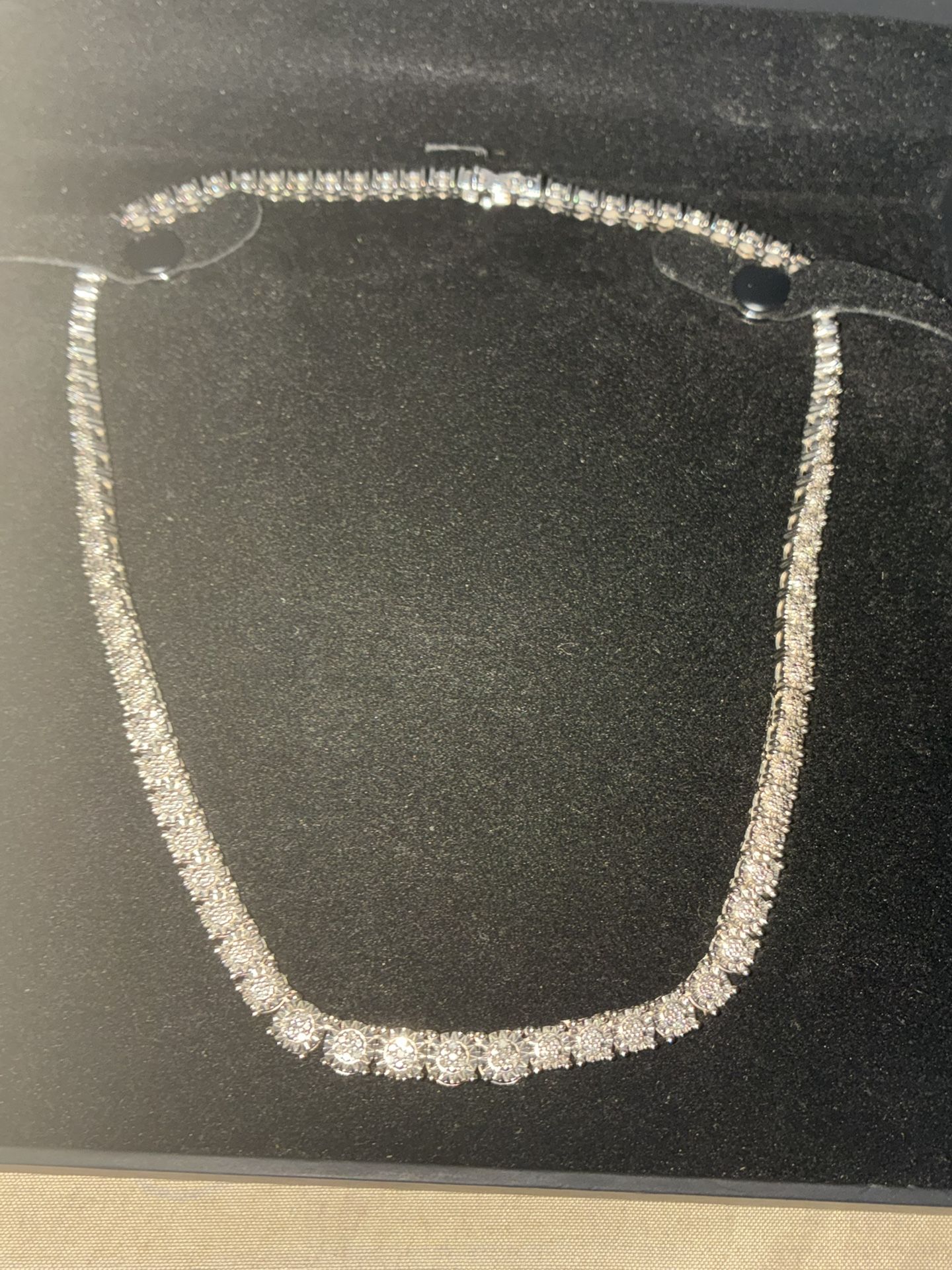 Men's Diamond Tennis Necklace 2-5/8 ct tw 10K White Gold 18"