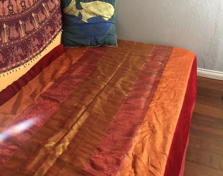 Red Twin Bedspread Lots Of Textures