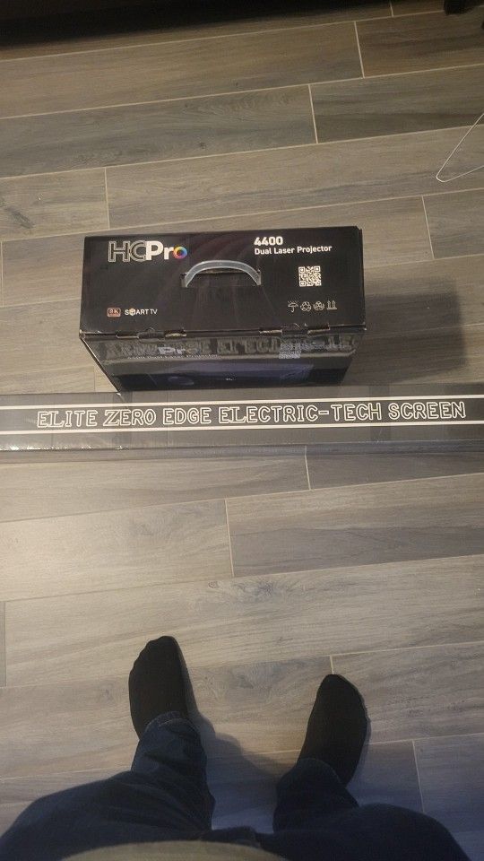 HCPro Dual Laser Projector With Elite Zero Edge Electric-Tech Screen 