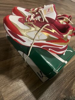 Puma RS-X System Sneakers Red White Gold size 4.5